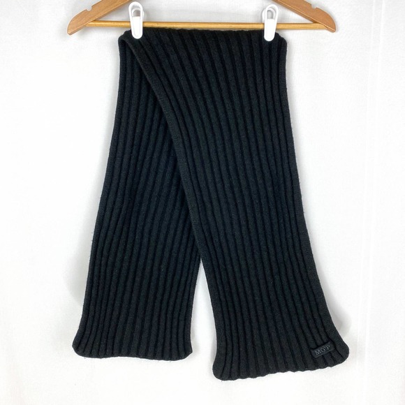 Marc O'Polo Scarf Black Rib Knit 9.5 x 50 - Picture 7 of 7